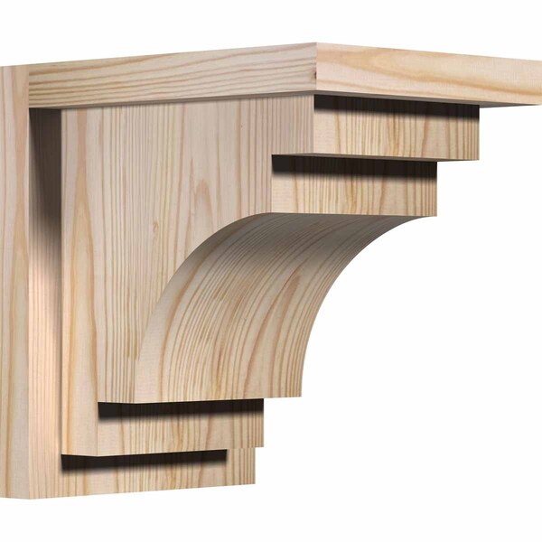 Ekena Millwork Mediterranean Smooth Corbel w/Backplate, Douglas Fir, 7 1/2"W x 10"D x 10"H COR08X10X10MED01SDF - main